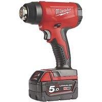 Milwaukee Cordless Heat Gun M18 BHG502C 18V 5 Ah LiIon Redlithium Battery Case