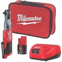Milwaukee M12FIR38-201B 12v 3/8" Li-ion Fuel Ratchet Kit 1 x 2Ah Charger + Case