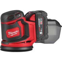 Milwaukee M18BOS125-502B 18V Random Orbit Sander Kit - 2 X 5.0Ah Batteries