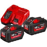 Milwaukee 2x 12.0Ah High Output Battery & Fast Charger Pack
