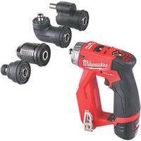 Milwaukee M12FDDXKIT 202X Fuel 4 in 1 Drill Driver Kit 12v 2 x 2Ah Batteries