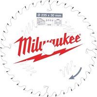 Genuine Milwaukee 4932471306 Wood Cutting Circular Saw Blade 235mm x 30mm 36T
