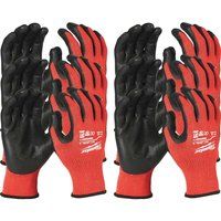 Milwauke Work Gloves Cut Protection Class 3 Set of 12 Various Designs (8/M)