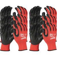 Milwauke Work Gloves Cut Protection Class 3 Set of 12 Various Designs (9/L)