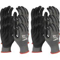 Milwauke Work Gloves Cut Protection Class 5 Set of 12 Sizes 8-11 (8/M)