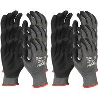 Milwaukee Cut Level 5 Dipped Work Gloves Black / Grey L Pack of 12