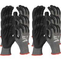 Milwaukee Cut Level 5 Dipped Work Gloves Black / Grey XL Pack of 12