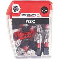 Milwaukee Shockwave  PH2 Impact Screwdriver Bit With Wear Guard 25mm 1/4"hex