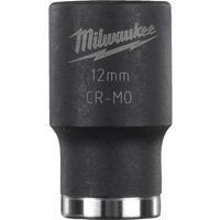 Milwaukee Shockwave 12mm Metric Hexagon Impact Socket 3/8" Inch Drive 4932478011