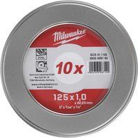 Milwaukee W Pro+ SCS41 Thin 1mm Metal Cutting Disc 125mm Pack of 10