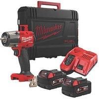 Milwaukee M18FMTIW2F38-502X 18V 2 x 5Ah 3/8in Square Mid Torque Impact Wrench