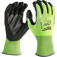 Milwaukee Hi Vis Cut Level 4 Dipped Work Gloves Black / Yellow M Pack of 1
