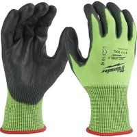 Milwaukee Hi Vis Cut Level 5 Dipped Work Gloves Black / Yellow 2XL Pack of 1