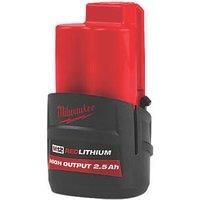 Milwaukee M12HB2.5 12V 2.5Ah M12 High Output Battery Lithium Ion Long Life