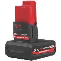 Milwaukee 4932480165 M12HB5 12V 5Ah Li-Ion High Output Battery Compact Long Life