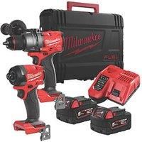 Milwaukee 4933480876 M18FPP2A3-502X 18V 2x5Ah Combi Drill/Impact Driver Kit