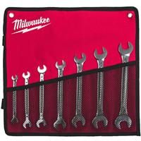 Milwaukee Double Open End Spanner Set (7 Piece) in Chrome