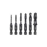 Milwaukee Hex HSS-G Combi Drill Tap Set 1/4" M3-M10 (6 Piece) in Black Plastic