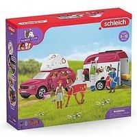 Schleich 42535 Horse Club, 18-Piece Playset Horse Toys for Girls and Boys, Horse Club Adventures with Car and Horse Trailer