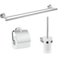 Hansgrohe Logis Bathroom Set Toilet Roll Holder Towel Rail Toilet Brush Chrome