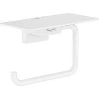 hansgrohe AddStoris Roll holder with shelf, matt white, 41772700