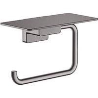 hansgrohe AddStoris Roll holder with shelf, brushed black chrome, 41772340