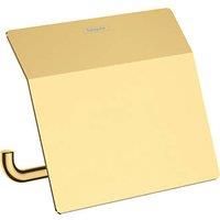 hansgrohe AddStoris Roll holder with cover, polished gold-optic, 41753990