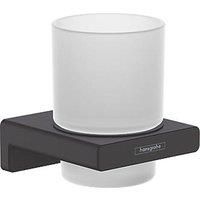 Hansgrohe AddStoris Bathroom Toothbrush Holder Tumbler Matt Black Wall Mounted