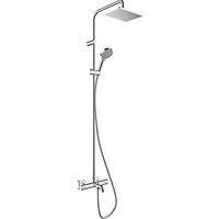 hansgrohe Vernis Shape Shower System 230 1 Spray Water-Saving with bath thermostat, chrome, 26098000
