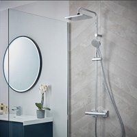 Hansgrohe Vernis Shape Thermostatic Mixer Shower Handset Head Eco Chrome Square