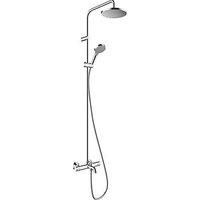 hansgrohe Vernis Blend Shower System 200 1 Spray Water-Saving with bath thermostat, chrome, 26079000