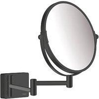 Hansgrohe AddStoris Bathroom Shaving Mirror Wall Mounted Matt Black Round Modern