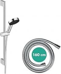 Hansgrohe Water-Saving Shower Set Pulsify Select S, Shower Head (EcoSmart) with Shower Rail 65 cm, Shower Hose, Shower Holder, Hand Shower with 3 Sprays (Relaxation), Chrome, 24161000