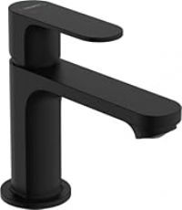 Hansgrohe Rebris S Basin Mixer Tap 80 Energy-Saving with Pop-Up Waste Set, Matt Black, 72513670