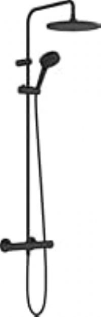 Hansgrohe Vernis Blend Shower System 240 1 Spray Water-Saving with Thermostat, Matt Black, 26428670