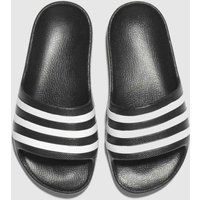 Adidas Black & White Adilette Aqua Sandals Junior