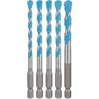 Bosch Professional 5 pc. Expert HEX-9 MultiConstruction Drill Bit Set (for Concrete, Ø 5,5-8 mm, Accessories Rotary Impact Drill)