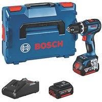 Bosch Professional 18V System Cordless Impact Drill GSB 18V-90 C (incl. 2X 4.0 Ah Batteries, Charger GAL 18V-40, in L-BOXX), Blue, 06019K6171