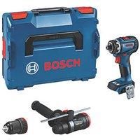 Bosch Professional 18V System Cordless Drill/Driver GSR 18V-90 FC (FlexiClick System, Hard Torque of 64 Nm, brushless Motor, 2-Gear, incl. 1x GFA 18-M, 1x GFA 18-H, in L-BOXX)