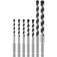 Bosch HEX-5 Drill Bit Set 7 Piece in Black/Silver