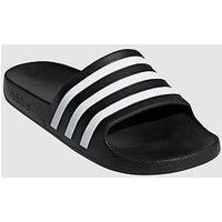 adidas Unisex Adilette Aqua slide sandal, Core Black White Core Black, 11 UK