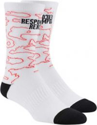 Reebok Training Logo Socks (Size 4.5-6) Active White Logo Crew Socks - New