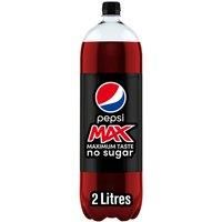 Pepsi Max No Sugar Bottle, 2L