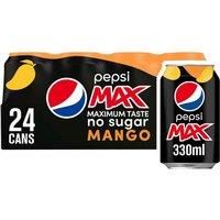 Pepsi Max No Sugar Mango 24 x 330ml