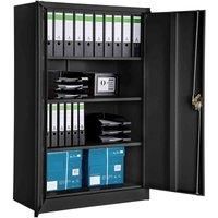 Office storage cupboard metal filing cabinet tool cabinet organiser black new