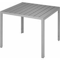 Table Garden Balcony Patio Terrace Furniture Dining Aluminium Wood Look Outdoor