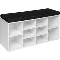tectake Shoe rack with bench - black/white