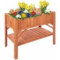 tectake Raised bed with storage - brown