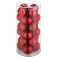 Christmas Tree Ball Decoration Shiny Glitter Baubles Hanging Xmas Sphere Red Mat