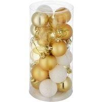 Christmas Tree Ball Decoration Hanging Bauble Matt Gold White Shiny Transparent